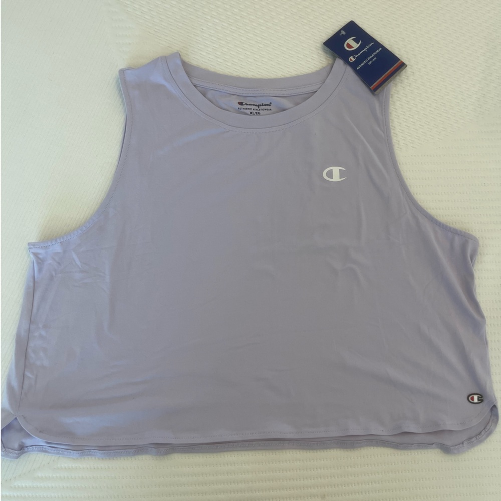 Champion‎ Womens Lavender Purple Muscle Tank Top Cropped Activewear XL NWT